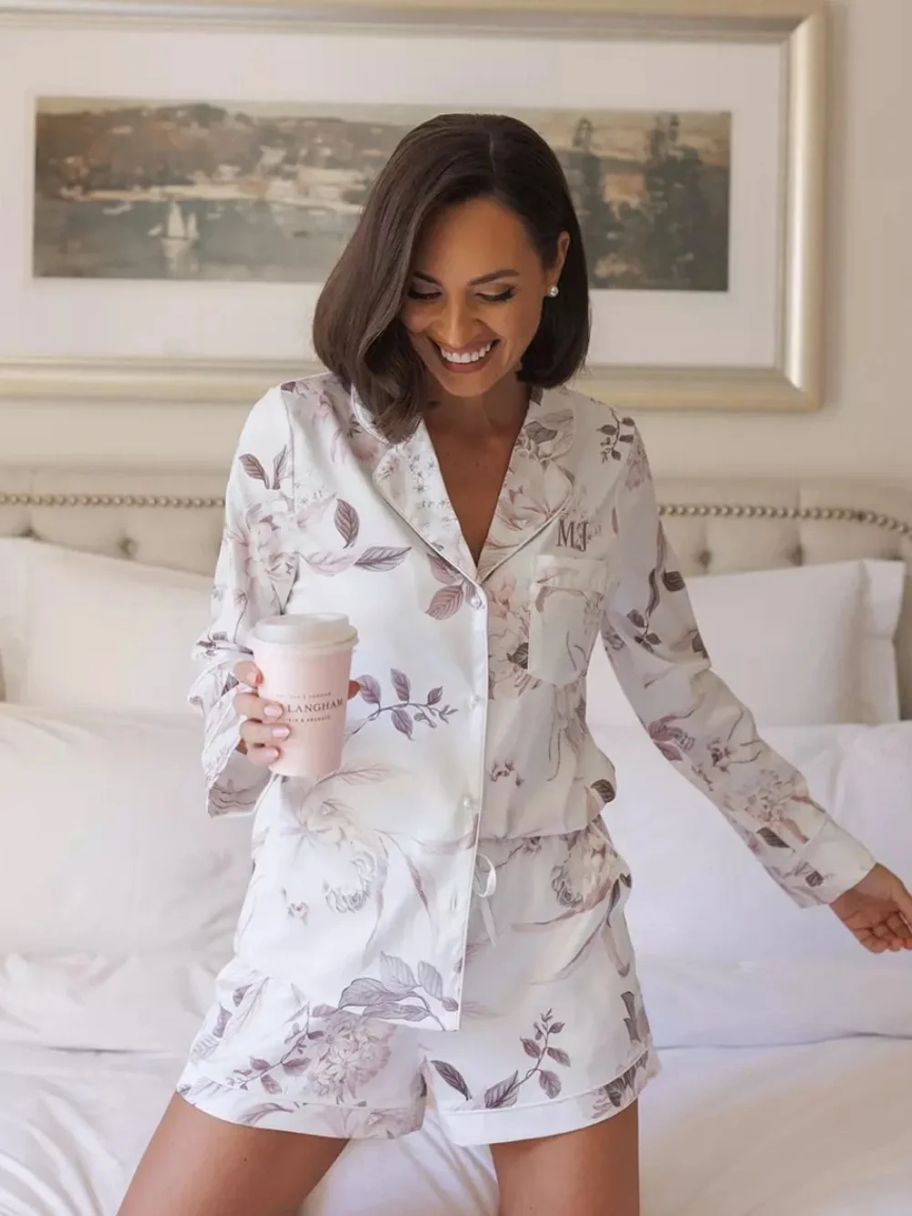 MJ x Le Rose Stories Bridal Pajama Set Floral